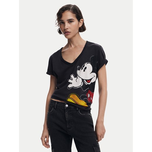 Desigual T-Shirt Mickey Joker 25SWTKAG Czarny Regular Fit ze sklepu MODIVO w kategorii Bluzki damskie - zdjęcie 186032872