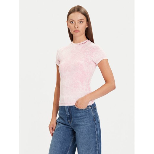 Tommy Jeans T-Shirt DW0DW21531 Różowy Slim Fit ze sklepu MODIVO w kategorii Bluzki damskie - zdjęcie 186032941