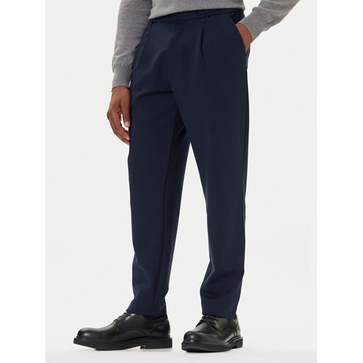 Calvin Klein Chinosy LV04LE613G Granatowy Slim Fit ze sklepu MODIVO w kategorii Spodnie męskie - zdjęcie 186033101