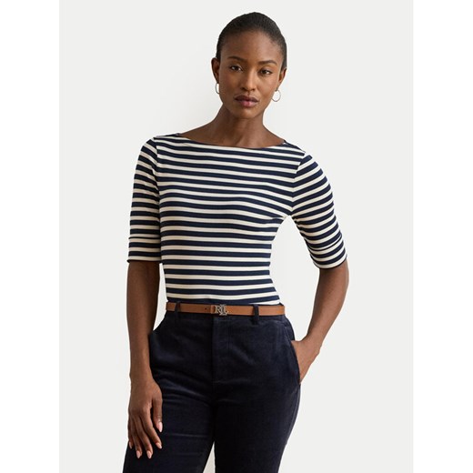 LAUREN RALPH LAUREN Bluzka 200980041002 Biały Slim Fit ze sklepu MODIVO w kategorii Bluzki damskie - zdjęcie 186033143