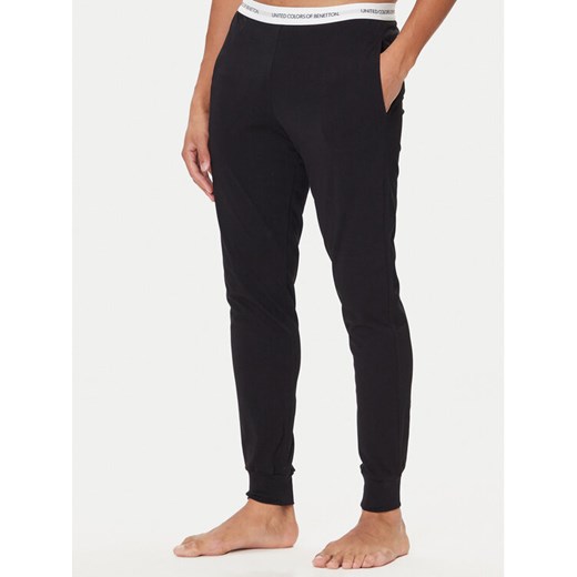 United Colors Of Benetton Spodnie piżamowe 30964F00V Czarny Regular Fit ze sklepu MODIVO w kategorii Piżamy męskie - zdjęcie 186033231