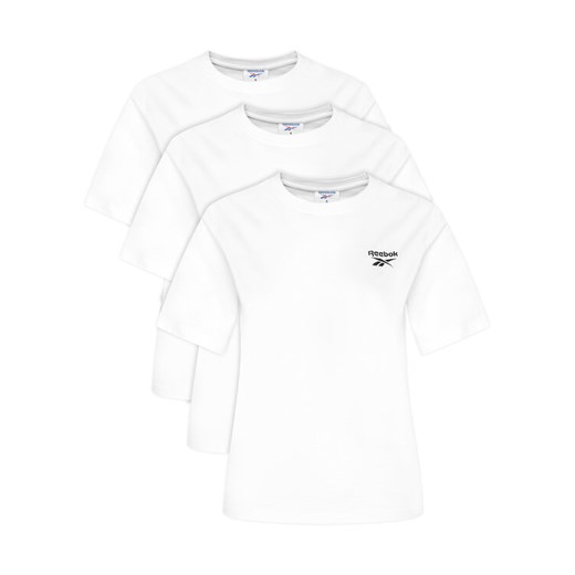 Reebok Komplet 3 t-shirtów RK25194CCW Biały Regular Fit ze sklepu MODIVO w kategorii Bluzki damskie - zdjęcie 186033310