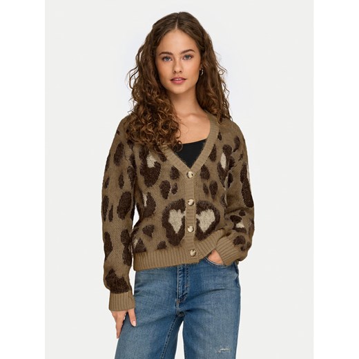ONLY Kardigan Edelie 15353090 Brązowy Regular Fit ze sklepu MODIVO w kategorii Swetry damskie - zdjęcie 186033311