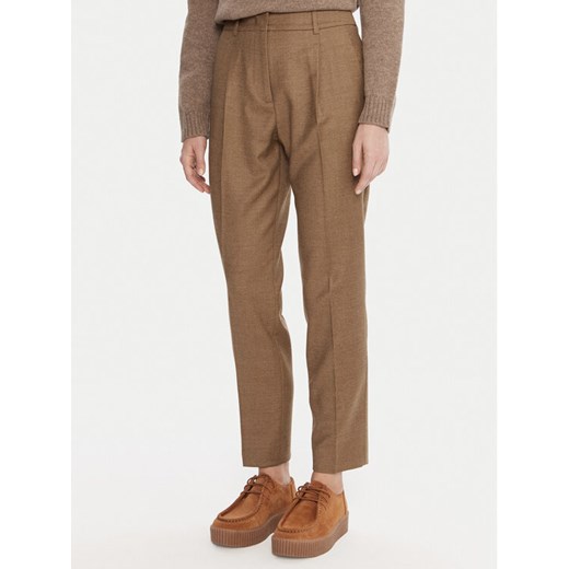 Weekend Max Mara Spodnie materiałowe Caldaia 2525136152 Brązowy Regular Fit ze sklepu MODIVO w kategorii Spodnie damskie - zdjęcie 186033344