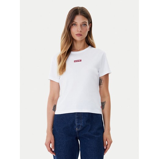 Levi's® T-Shirt Rickie 001Z9-0007 Biały Slim Fit ze sklepu MODIVO w kategorii Bluzki damskie - zdjęcie 186033414