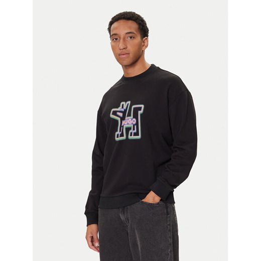 HUGO Bluza Newirex 50549213 Czarny Regular Fit ze sklepu MODIVO w kategorii Bluzy męskie - zdjęcie 186033432