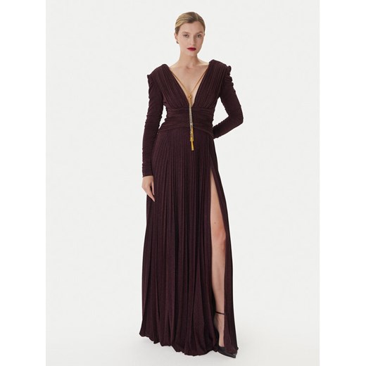 Elisabetta Franchi Sukienka wieczorowa AB-R40-57E2-V850 Bordowy Regular Fit ze sklepu MODIVO w kategorii Sukienki - zdjęcie 186033493