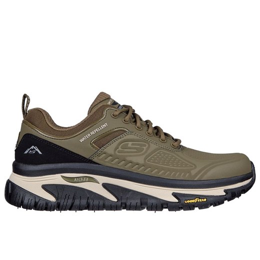 Buty męskie Skechers Relaxed Fit Arch Fit Road Walker Recon 237333OLBK - zielone ze sklepu streetstyle24.pl w kategorii Buty sportowe męskie - zdjęcie 186056621
