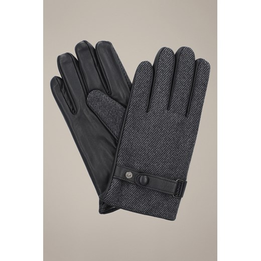 Rękawiczki Szare Skórzane z Wełną Touch Screen ze sklepu Lancerto S.A. w kategorii Rękawiczki męskie - zdjęcie 186056812