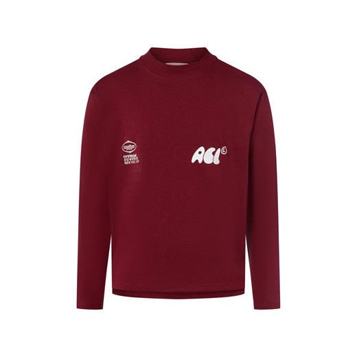 Another Cotton Lab Męska koszula z długim rękawem - ostryga i szampan Mężczyźni Bawełna bordowy nadruk ze sklepu vangraaf w kategorii T-shirty męskie - zdjęcie 186057934