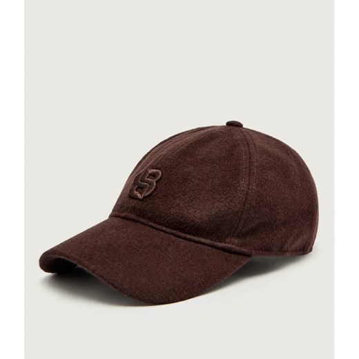 BOSS BLACK Wełniana bejsbolówka Ari-WO-PT | z dodatkiem jedwabiu ze sklepu Gomez Fashion Store w kategorii Czapki z daszkiem damskie - zdjęcie 186058752