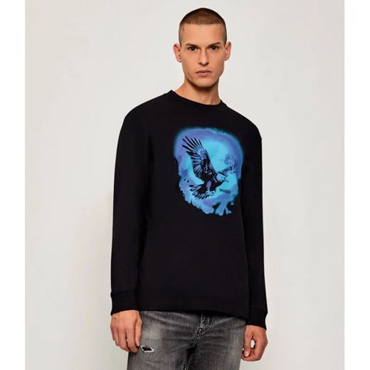 Hugo Blue Longsleeve Nagtox | Regular Fit ze sklepu Gomez Fashion Store w kategorii T-shirty męskie - zdjęcie 186059140