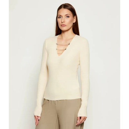 Patrizia Pepe Sweter | Slim Fit | z dodatkiem wełny ze sklepu Gomez Fashion Store w kategorii Swetry damskie - zdjęcie 186059312