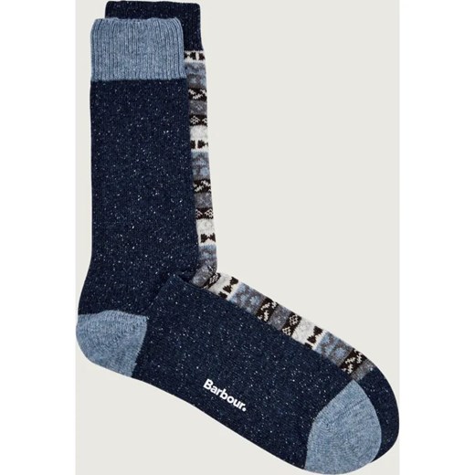Barbour Wełniane skarpety 2-pack Fair Isle | z dodatkiem jedwabiu ze sklepu Gomez Fashion Store w kategorii Skarpetki męskie - zdjęcie 186059391