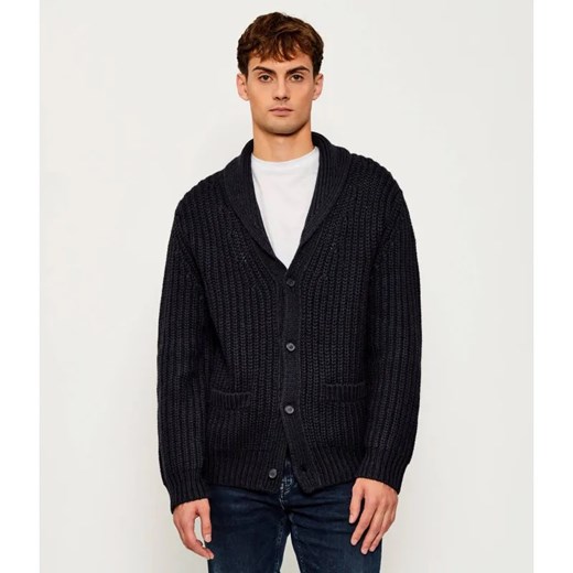 BOSS BLACK Wełniany kardigan Horace | BOSS X DAWID BECKHAM | Loose fit | z dodatkiem kaszmiru ze sklepu Gomez Fashion Store w kategorii Swetry męskie - zdjęcie 186059481