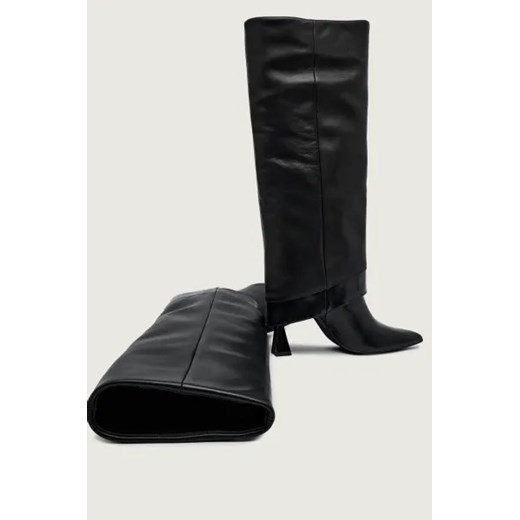 Karl Lagerfeld Kozaki na słupku DEBUTANTE | z dodatkiem skóry Karl Lagerfeld 36 Gomez Fashion Store