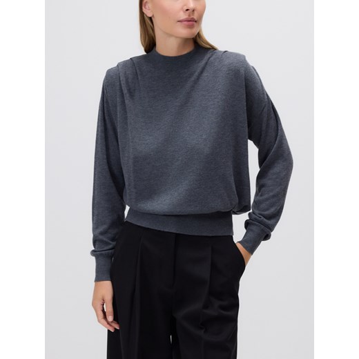 Reserved - Sweter z zakładkami na ramionach - ciemnoszary ze sklepu Reserved w kategorii Swetry damskie - zdjęcie 186068311