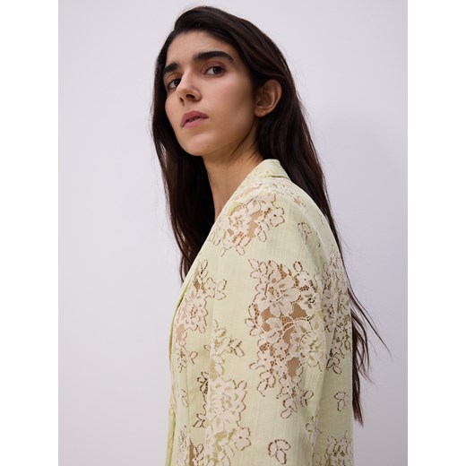 Reserved - Koronkowa marynarka - jasnozielony ze sklepu Reserved w kategorii Marynarki damskie - zdjęcie 186068744