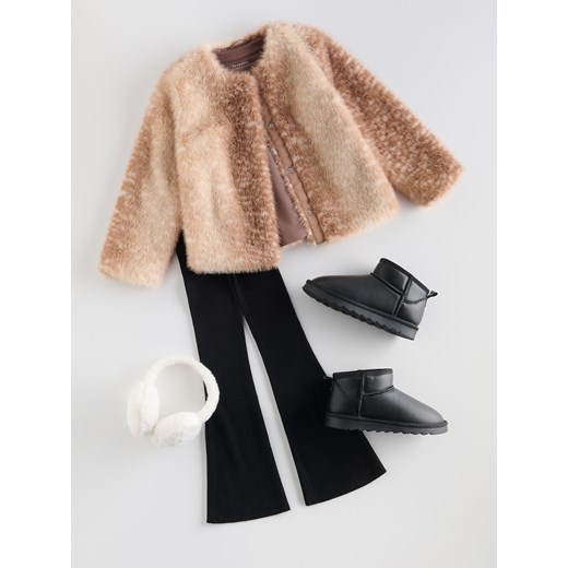 Reserved - Kurtka z imitacji futra - wielobarwny ze sklepu Reserved w kategorii Kurtki dziewczęce - zdjęcie 186069024