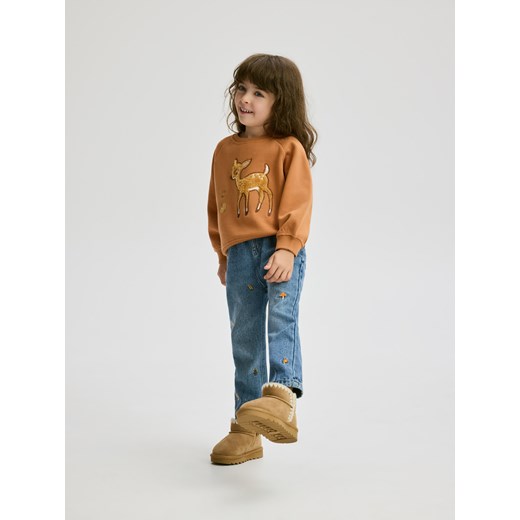 Reserved - Bluza z aplikacją - brązowy ze sklepu Reserved w kategorii Bluzy dziewczęce - zdjęcie 186069250