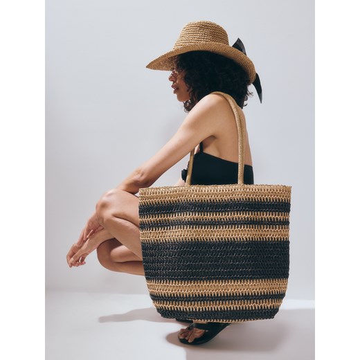 Reserved - Pleciona torebka shopper - wielobarwny Reserved ONE SIZE okazyjna cena Reserved