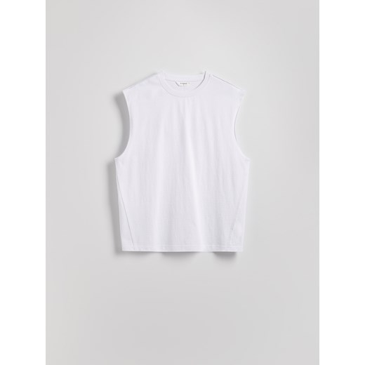 Reserved - Bawełniany tank top - biały ze sklepu Reserved w kategorii T-shirty męskie - zdjęcie 186069514