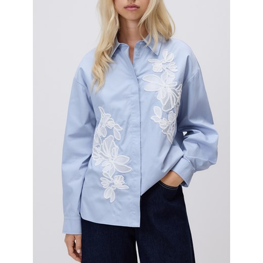 Reserved - Koszula z haftem - jasnoniebieski ze sklepu Reserved w kategorii Koszule damskie - zdjęcie 186069723