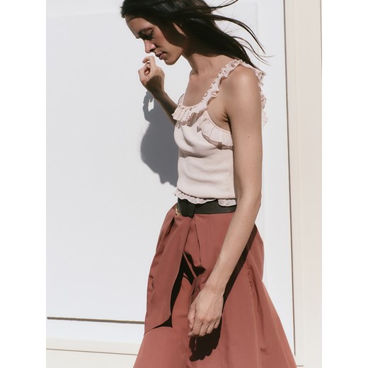 Reserved - Top z opadającym ramiączkiem - beżowy ze sklepu Reserved w kategorii Bluzki damskie - zdjęcie 186069942