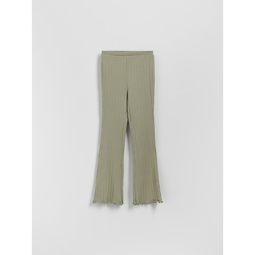 Reserved - Prążkowane legginsy - oliwkowy Reserved 122 (6-7 lat) Reserved wyprzedaż