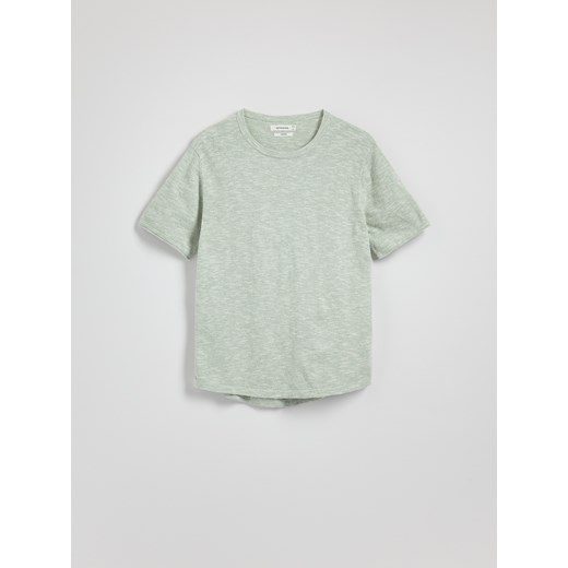 Reserved - Sweter z krótkim rękawem z dodatkiem lnu - jasnozielony ze sklepu Reserved w kategorii Swetry męskie - zdjęcie 186070903