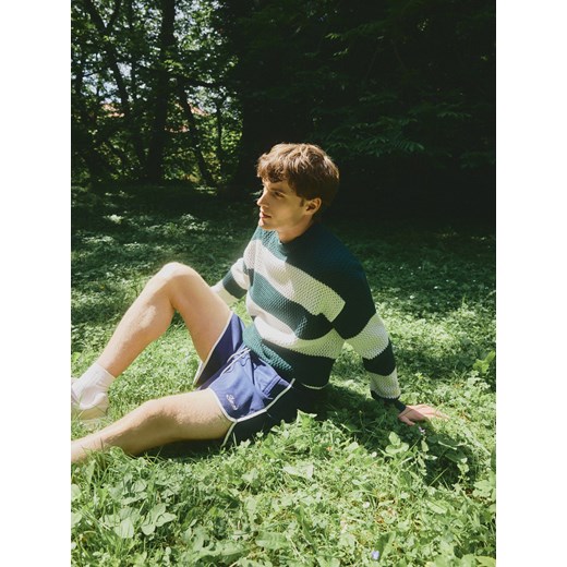 Reserved - Szorty z lyocellem - granatowy ze sklepu Reserved w kategorii Spodenki męskie - zdjęcie 186071451