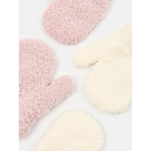 Sinsay - Rękawiczki jednopalczaste 2 pack - kremowy Sinsay One Size Sinsay