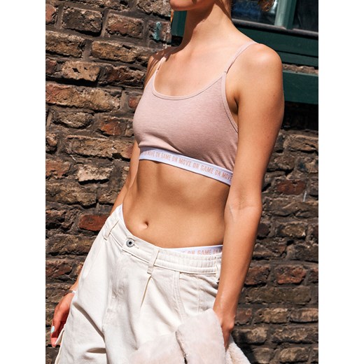 Sinsay - Majtki figi z napisem 2 pack - beżowy Sinsay XXL Sinsay