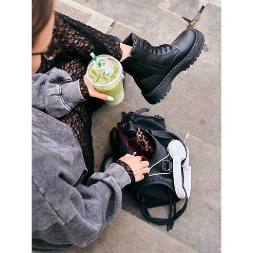 Sinsay - Botki sznurowane - czarny Sinsay 41 Sinsay