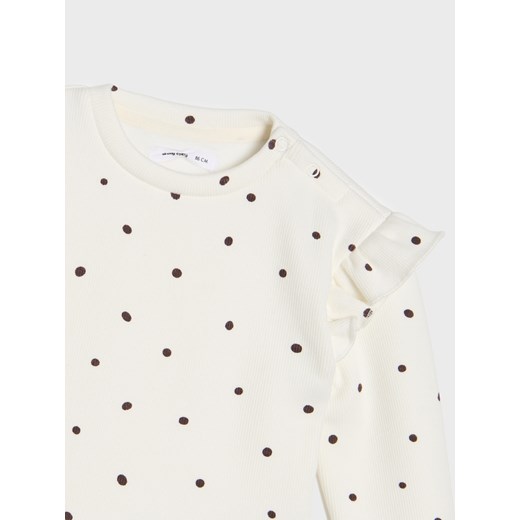 Sinsay - Ocieplana bluzka z długim rękawem w kropki - kremowy Sinsay 5-2 l) Sinsay