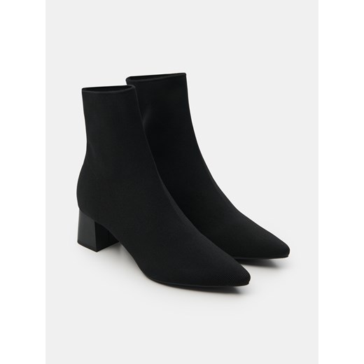 Sinsay - Prążkowane botki - czarny Sinsay 36 Sinsay