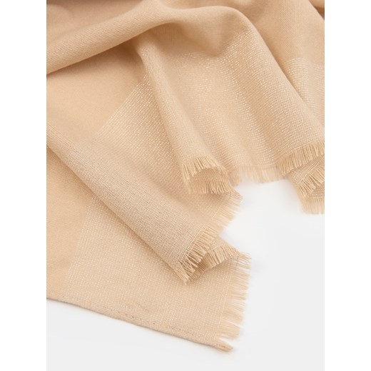 Sinsay - Chusta z metalizowaną nicią - beżowy Sinsay One Size Sinsay