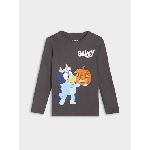 Sinsay - Bawełniana koszulka z nadrukiem Bluey - szary Sinsay 122 (6-7 l) Sinsay