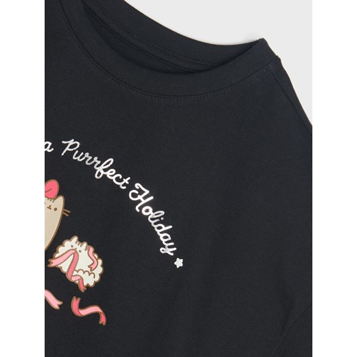 Sinsay - Bawełniana koszulka z nadrukiem Pusheen the Cat - czarny Sinsay 134 (8-9 l) Sinsay