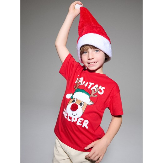 Sinsay - Koszulka z aplikacją 3D - czerwony Sinsay 98 (2-3 l) Sinsay