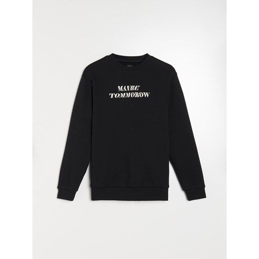 Sinsay - Bluza crewneck z napisem - czarny Sinsay 2XL Sinsay