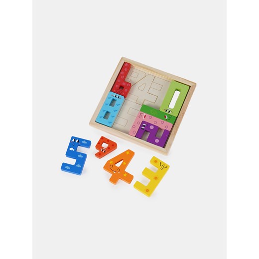 Sinsay - Drewniana układanka edukacyjna – nauka liczb - wielobarwny Sinsay One Size Sinsay