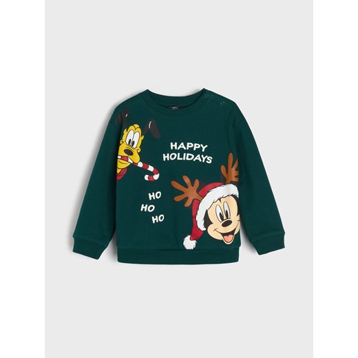 Sinsay - Komplet: bluza i spodnie Mickey Mouse - zielony Sinsay 74 (6-9 m) Sinsay