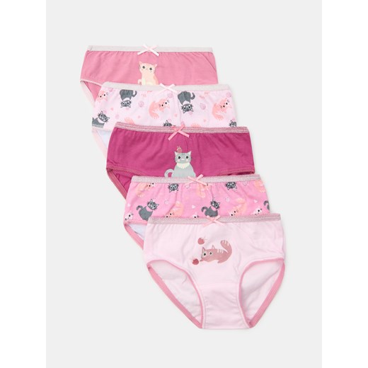 Sinsay - Bawełniane majtki figi 5 pack - wielobarwny Sinsay 110/116 Sinsay