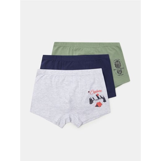 Sinsay - Bawełniane bokserki z nadrukiem 3 pack - wielobarwny ze sklepu Sinsay w kategorii Majtki dziecięce - zdjęcie 186081731