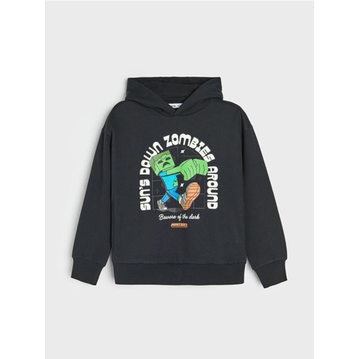 Sinsay - Bluza z kapturem Minecraft - czarny Sinsay 146 (10-11 l) Sinsay