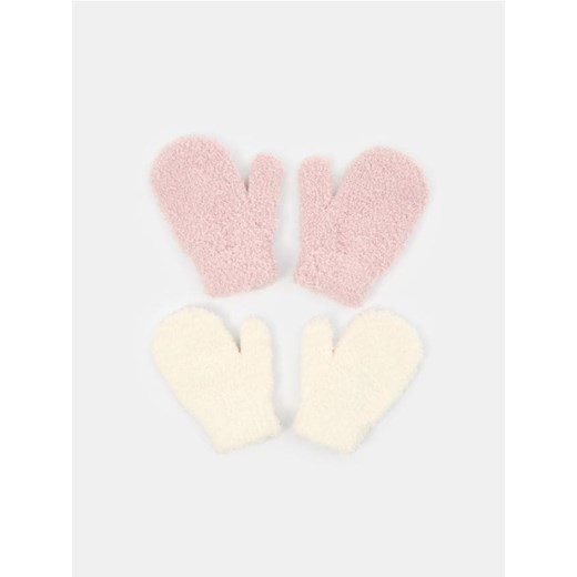 Sinsay - Rękawiczki jednopalczaste 2 pack - kremowy Sinsay One Size Sinsay