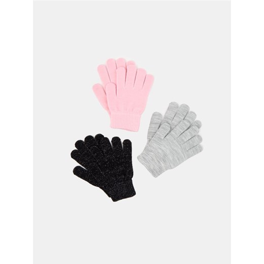Sinsay - Rękawiczki 3 pack - różowy - id: 046FU-03X - marki Sinsay - 186081802 Sinsay - Rękawiczki 3 pack - różowy ze sklepu Sinsay w kategorii Rękawiczki dziecięce - zdjęcie 186081802