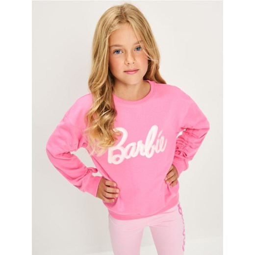 Sinsay - Bluza z marszczonymi rękawami Barbie - różowy ze sklepu Sinsay w kategorii Bluzy dziewczęce - zdjęcie 186081803