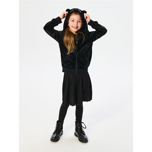 Sinsay - Bluza z elementami 3D na zamek - czarny Sinsay 134 (8-9 l) Sinsay
